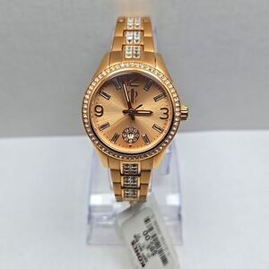 Womens Jennifer Lopez Rose Gold Crystal Watch Rhinestones FMDJL314 New Battery
